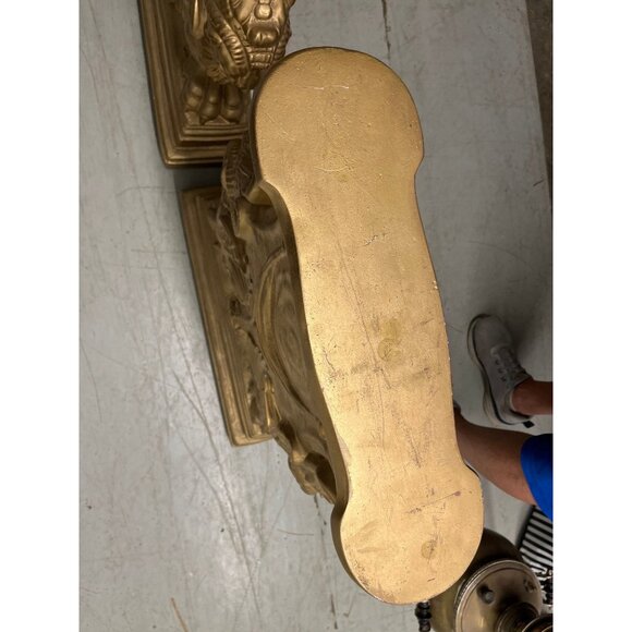 Vtg Mid 20th Century Plaster Gold Leaf Flying Gryphon Ornate Pedestals For Table - Picture 9 of 9